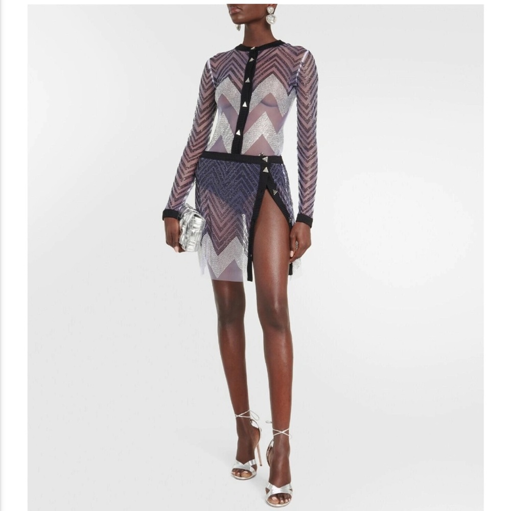 MISSONI***Stylish Black and Silver Crystal Embellished Skirt***$1530 - Picture 4 of 6